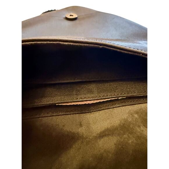 Givenchy Black Metallic Satin Leather Clutch Crossbody Bag Holiday Authentic - Picture 10 of 14